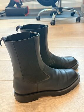 100% Authentic Givenchy Squared Chelsea Leather Boots with Elastic Side Panels